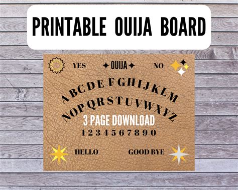 printable ouija board  ouija ouija board number picker
