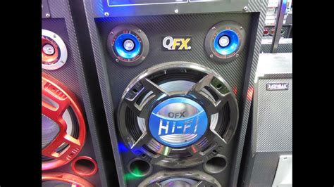 qfx sbx btd triple  pa speaker system  lcd bluetooth usbsd inputs youtube