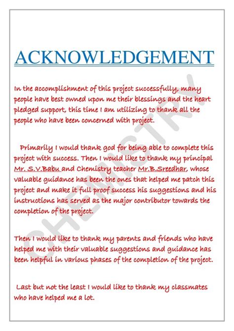 write  acknowledgement   science fair project