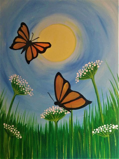 simple paintings  butterflies popular century