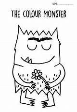 Monster Colour Activities Miss Table sketch template