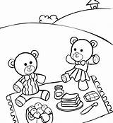 Picnic Coloring Food Pages Teddy Bears Getcolorings Colouring Bear Getdrawings sketch template