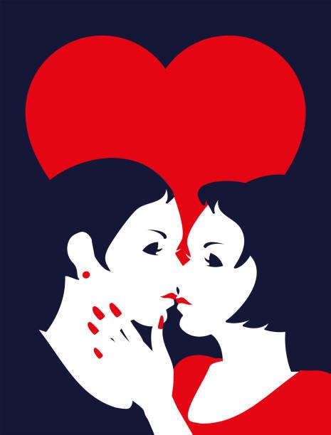 best lesbians kissing illustrations royalty free vector graphics