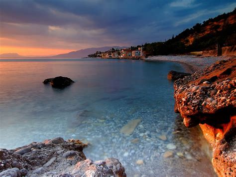 coast  greece wallpapers  images wallpapers pictures