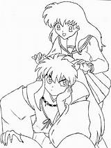 Inuyasha Coloring Kagome Pages Printable Deviantart Print Getcolorings Drawings Color Pa sketch template