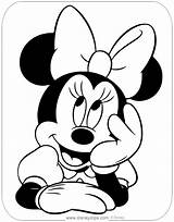 Minnie Coloring Mouse Pages Looking Disneyclips Pdf sketch template