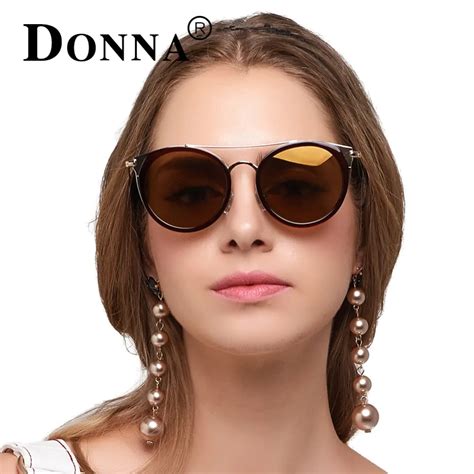Donna Ladies Sunglasses 2017 Women Round Cat Eye Oversized Plastic