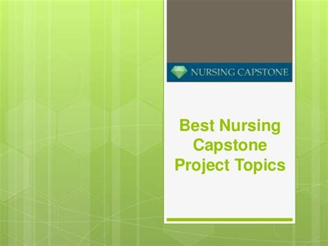 nursing capstone project topics