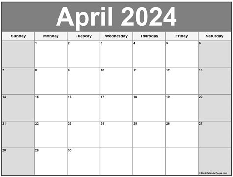 april  calendar  printable calendar