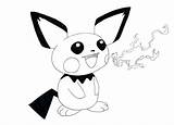Pichu Coloring Pages Getcolorings Happy sketch template