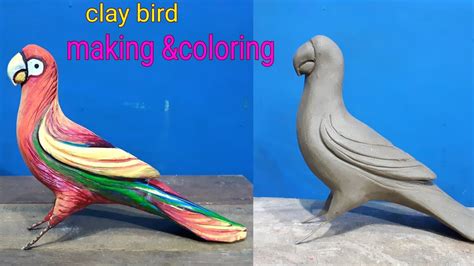 clay bird making  coloring step  step process youtube
