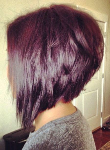 Choppy Stacked Inverted Bob Haircut Side View Hair