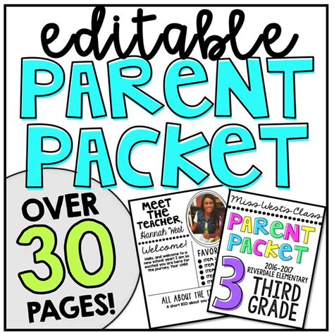 editable parent packet open house letter  parents meet  teacher