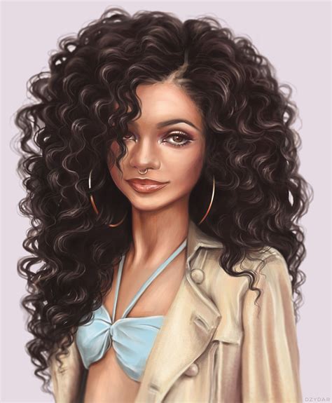 Dzy Dar Zendayada Curly Hair Drawing How To Draw Hair Hair Digital