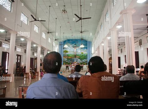 christian church interior kerala india stock photo alamy