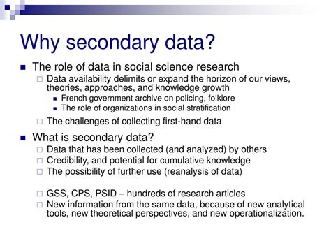 secondary data analysis issues  examples stanford