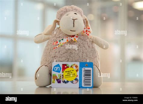 sheep puppet promoting ah bonus card  amsterdam  netherlands  stock photo alamy