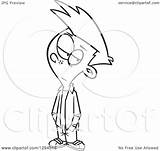 Clipart Ignoring Something Boy Illustration Cartoon Toonaday Royalty Lineart Outline Vector Ron Leishman 2021 sketch template