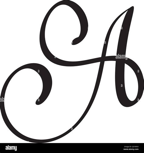 hand drawn vector calligraphy letter font  isolated letter written