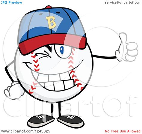 clipart of a cartoon baseball character wearing a hat