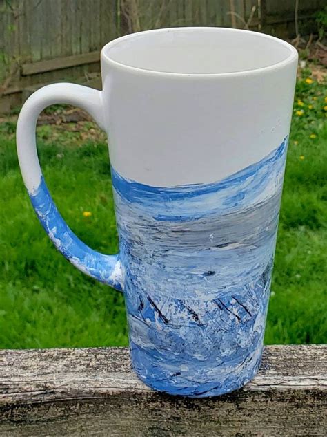 tall blue coffee mug  oz etsy blue coffee mugs mugs purple coffee mugs
