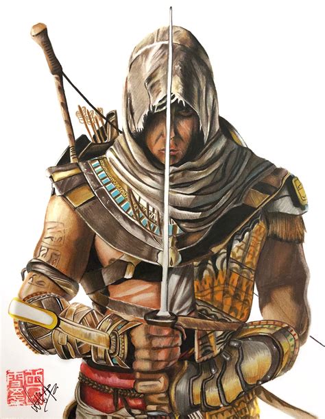 Assassin Creed Origin Bayek Of Siwa Polychromos On Canson Bristol 🏻