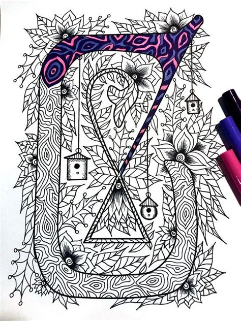 letter  coloring page inspired   font etsy   coloring