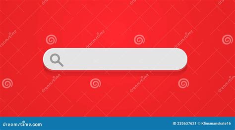 minimal blank search bar  red background stock vector illustration  website technology
