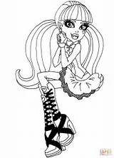 Draculaura Coloring Monster High Pages Printable Drawing Puzzle sketch template