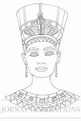 Nefertiti Colorear Egipto Egyptian sketch template