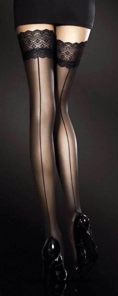 au long legs in black stockings let s get lacy