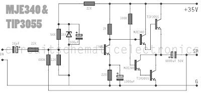 simple amplifier  cmje  tip electronic circuit