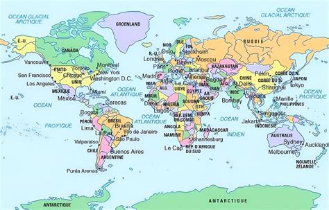 carte du monde avec des noms des pays souverains  des  images