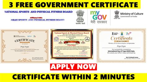 government certificate national level certificates
