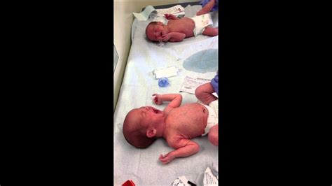 newborn twin boys cry bebe