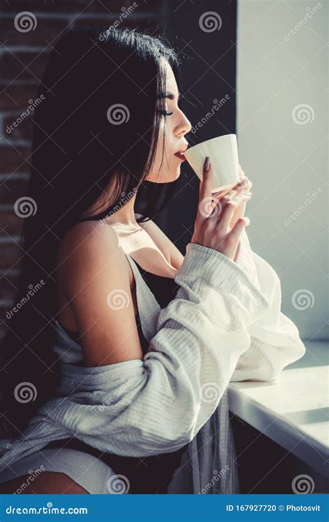 The Best Coffee For Her Daily Routine Sensual Girl Drinking Her