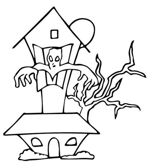 top   printable haunted house coloring pages  house