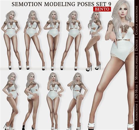 Semotion Female Bento Modeling Poses Set 9 10 Static Pos