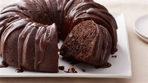 chocolate glazed chocolate cake recipe tablespooncom