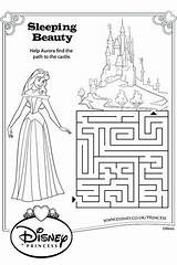 Disney Princess Maze Sleeping Pages Beauty Colouring Activity Sheets Activities Aurora Printable Coloring Sheet Printables Kids Books Choose Board sketch template