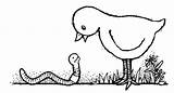 Bird Clipart Worms Worm Clip Coloring Pages Early Cliparts Kids Visit sketch template