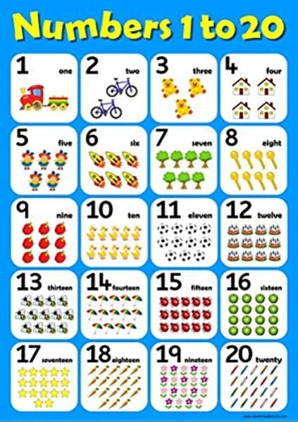 laminated numbers   poster children early learning educational