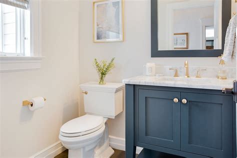 powder room blue vanity bathroom ideas joshjeanine