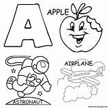 Coloring Printable Apple Pages Airplane Alphabet Color Print sketch template