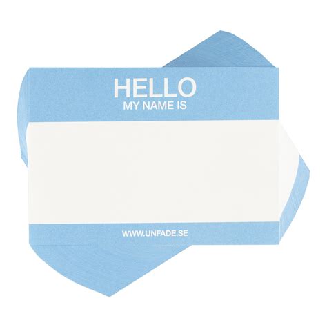 Hello My Name Is Stickers Light Blue 100 Pcs