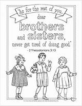 Coloring Pages Sibling Sisters Brothers Doing Siblings Good Thessalonians Bible National Tired Grow Never 13 Color Today Since Don Flandersfamily sketch template