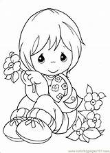 Precious Moments Coloring Pages Printable Color Colorear Para Dibujos Cartoons Moment Drawings Girl Flowers Kids Preciosos Momentos Little Drawing Con sketch template