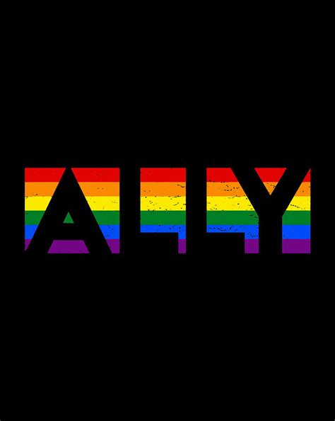 ally lgbtq rainbow pride flag lesbian gay vintage drawing by hai trieu