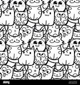 Doodle Gatti Gattini Libri Kittens Stampe Alamy sketch template