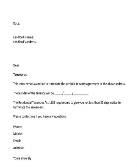 tenant letter templates  ms word google docs apple pages